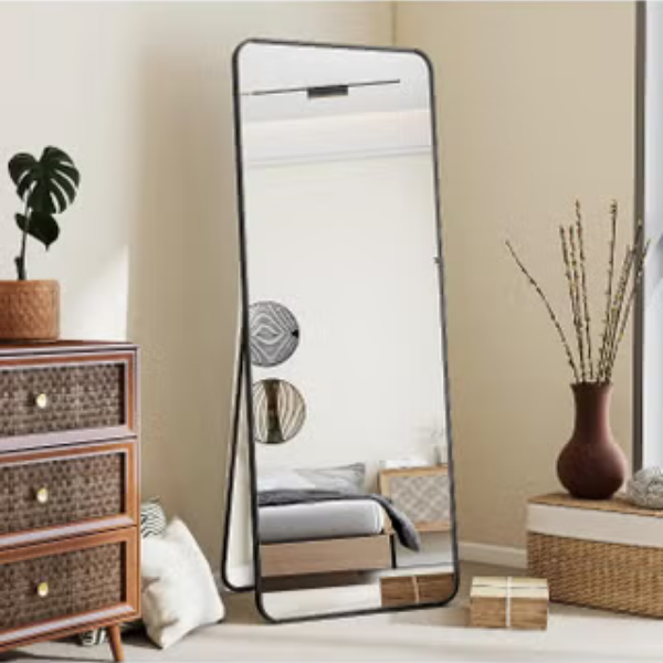Full Length Mirror 160x45cm, Floor Mirrors Free-Standing Leaning Large Bedroom Dressing Mirror, Full Body Mirror with Stand for Living Room, Bedroom Black 6