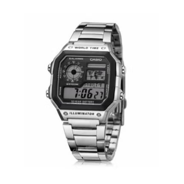 Men's Youth Digital Watch AE-1200WHD-1A - 42 mm - Silver 3