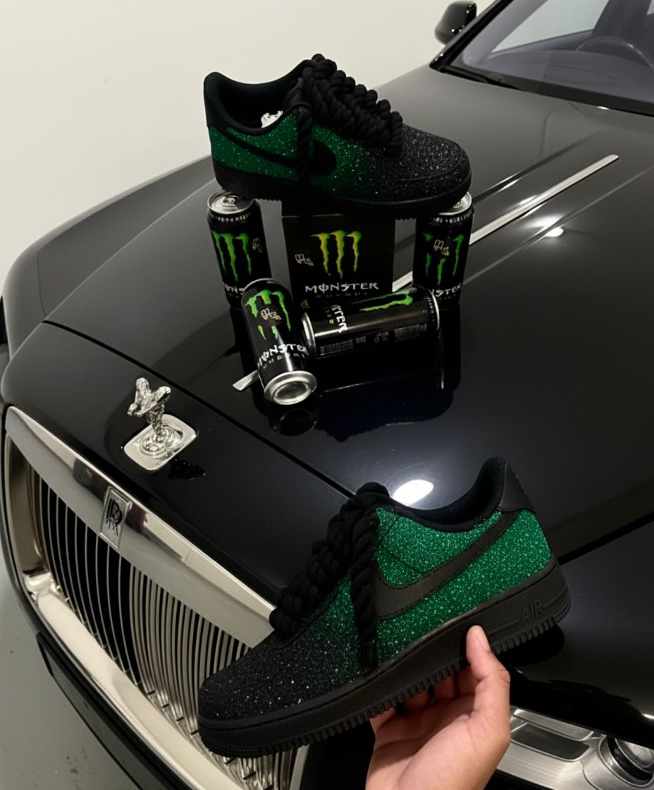 Rope laces emerald green galaxy Af1 3