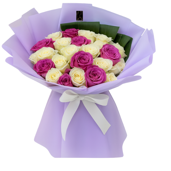 Purple Dreams Bouquet – 25 Mixed Roses