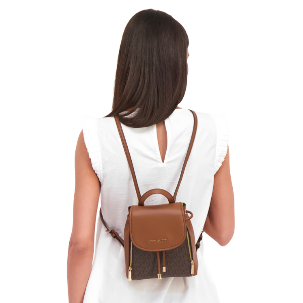 Women Phoebe Brand Logo Backpack 22 H x 18 L x 9 W cm, Brown 3
