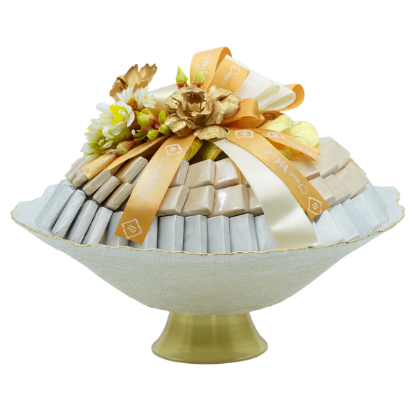 Golden Blossom Chocolate Pedestal