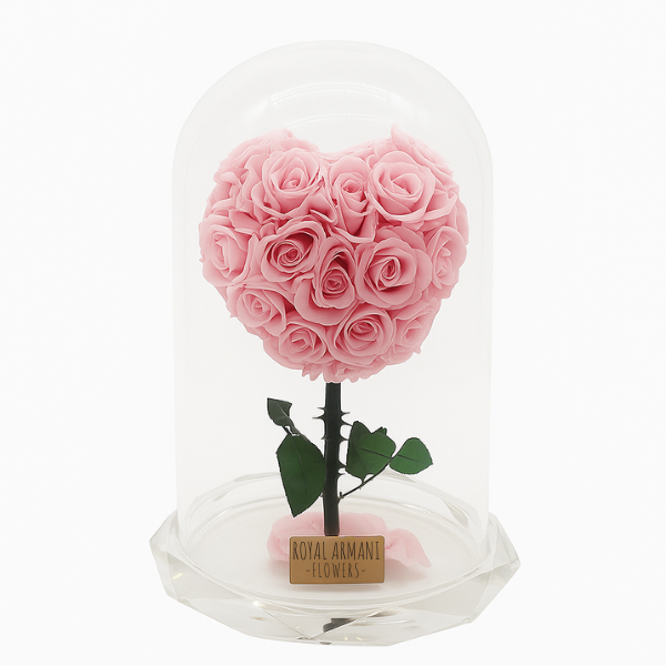 Eternal Heart – Pink Rose Dome Arrangement