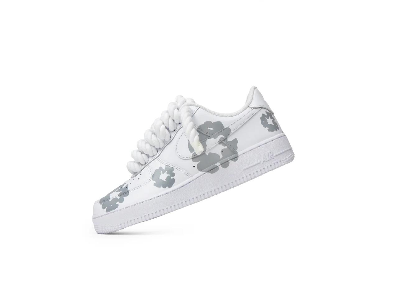 Customized Rope laces white denim Tears Af1 2