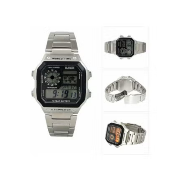 Men's Youth Digital Watch AE-1200WHD-1A - 42 mm - Silver 5
