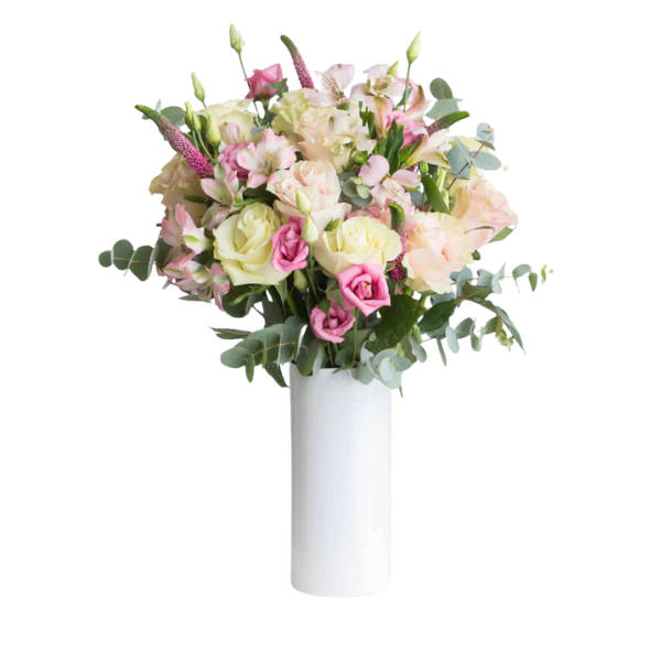 Blushing Elegance – Pink & White Rose Bouquet