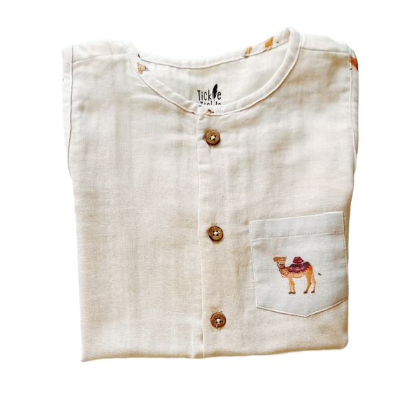 Tickle Camelot Organic Muslin Romper 0-3 Years 2