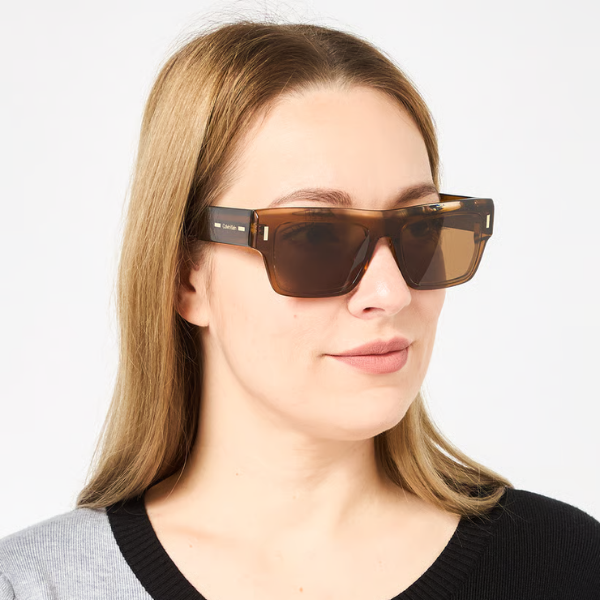 Women CK23504S Square Sunglasses, Brown 4