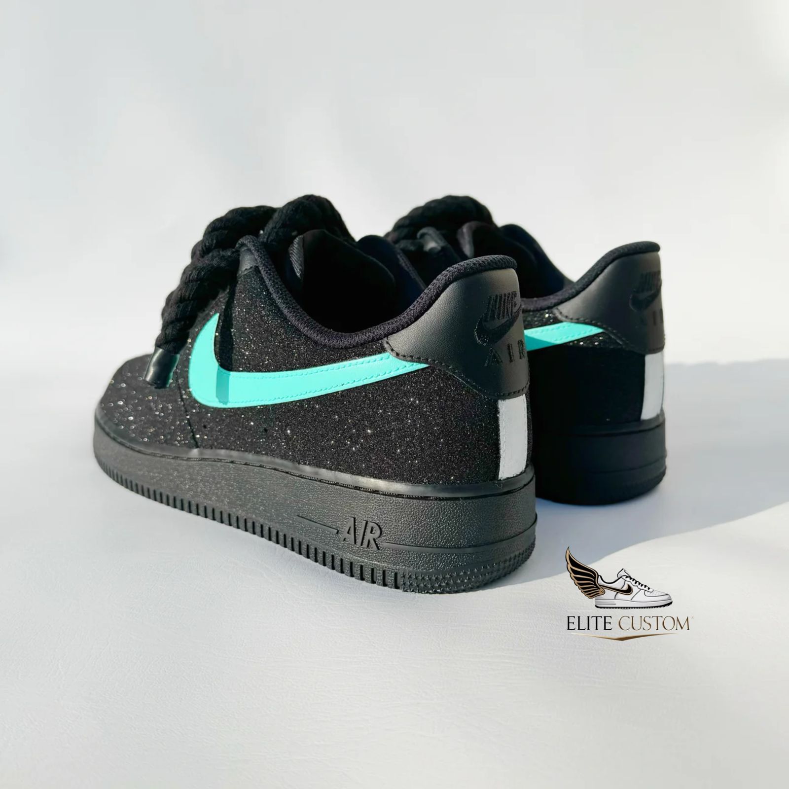 Rope laces Tiffany black galaxy Af1 3