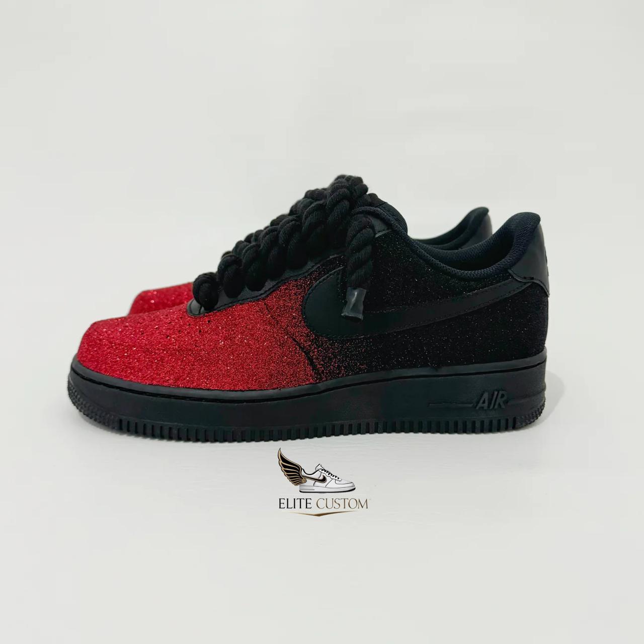 Rope laces Black Red galaxy Af1 3