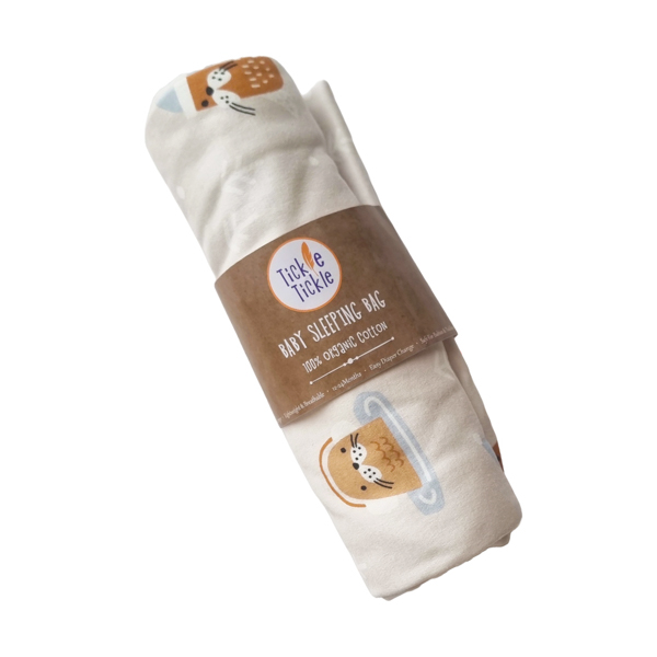 Tickle Tickle Organic Cotton Sleeping Bag-1.0 Tog -WallyWhisker- 3 M-4Y 6