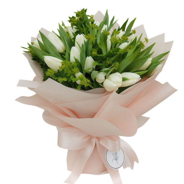 HB-0040 – Ivory Tulip Whisper Bouquet